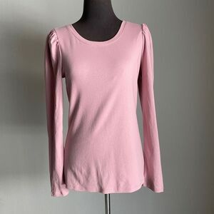 Gap sz S Cotton long sleeve scoop neck pleated‎ shoulder detail blouse NWT